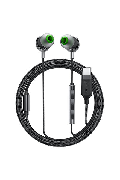 Acefast سماعات أذن سلكية أصلية L5 بمنفذ USB-C مزودة بميكروفون عالي الدقة، وشر...