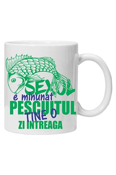 CRD PRINT Personalized inscribed mug for fisherman, CRD PRINT, 330ml, white