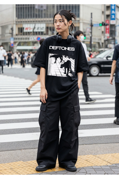 Freak Tshirt Black Color Deftones Printed Unisex Oversized Cut T-Shirt