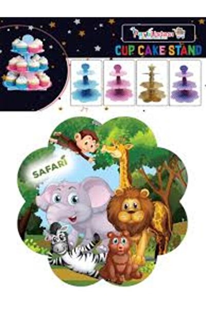 GenelTedarik Safari Cupcake Standı 3 Katlı Karton Kek Standı 2 Adet