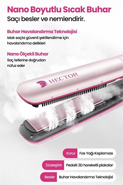 Hector Hd205B 150 W Steam Display Hair Straightener