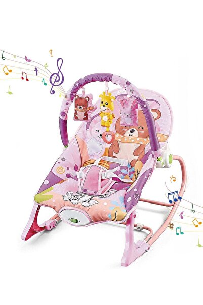 My Baby كرسي هزاز متعدد الوظائف للأطفال من مابيبي، مع اهتزازات موسيقية ومسند ظهر قابل للتعديل ولعبة