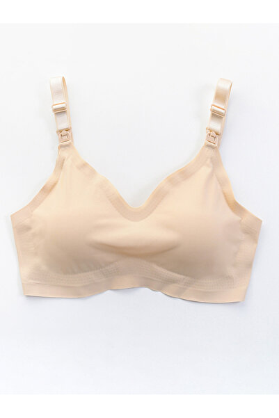 FridayIn Simplicity V-neck Solid color Buttons Strapless sleeve Bras