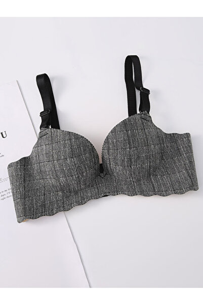 FridayIn Female Sweet Plaid Basic fitness Bra