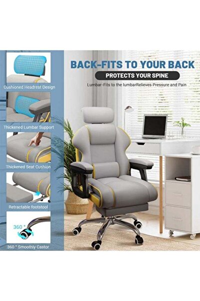 Yelajoy Executive Computer Chair, Adjustable Angle, Ergonomic Adjustable Height with Cushions Armrest