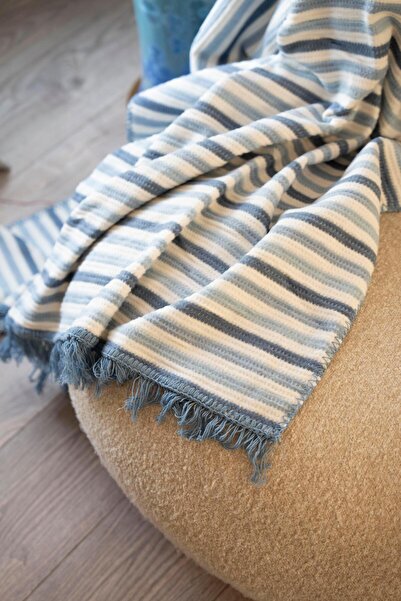 Menderes Home Cotton Collection Tv Blanket Indigo