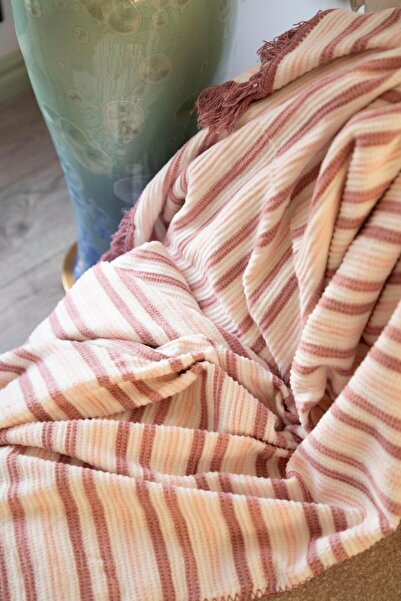 Menderes Home Cotton Collection Tv Blanket Powder