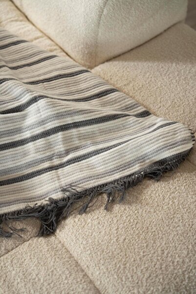 Menderes Home Cotton Collection Tv Blanket Gray