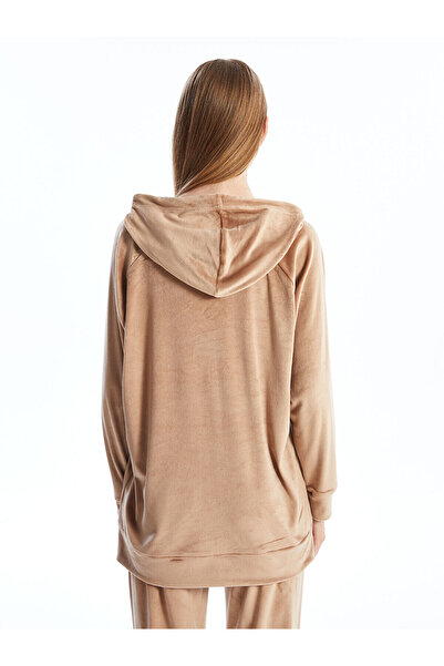 LC Waikiki Hooded Velvet Women's Pajama Top