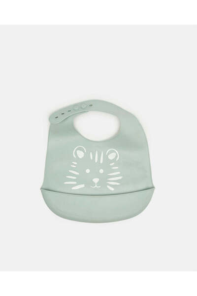 REDTAG مريلة تغذية بلاستيكية رمادية لحديثي الولادة