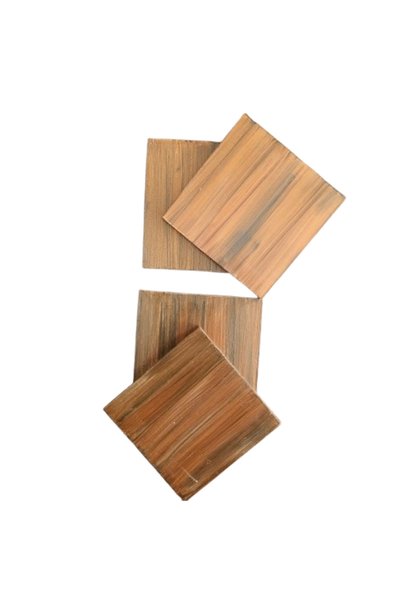 Art By Aslı Handmade Antique Wooden Set of 4 Coasters
