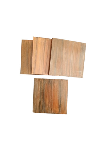 Art By Aslı Handmade Antique Wooden Set of 4 Coasters