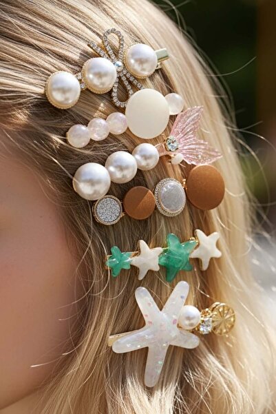 TAKIŞTIR Set of 6 Pink Color Mixed Figure Buckles