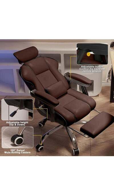 Yelajoy Executive Office Chair, Reclining with Footrest Ergonomic Computer Chair with Lumbar Support