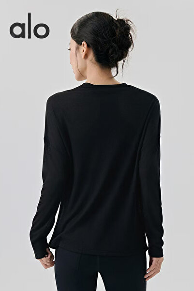 Alo vest top light blue long sleeve coat, sports and leisure.