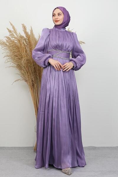 GİYZAMİLA Narin Yoryo Evening Dress Lilac