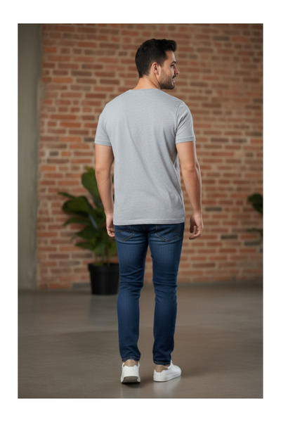 QUOS Ανδρικό μπλουζάκι με λαιμόκοψη με τύπωμα