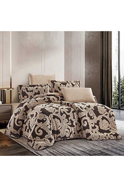 Feather Twin bedspread with sewn-in filling, 180x230cm, embossed faux fur, 4 pieces, Diane Feather