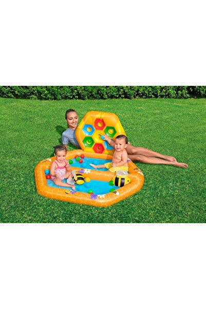 BESTWAY Lil Beehive Double Pool with Ball Pit, 1.27 m × 1.19 m × 61 cm