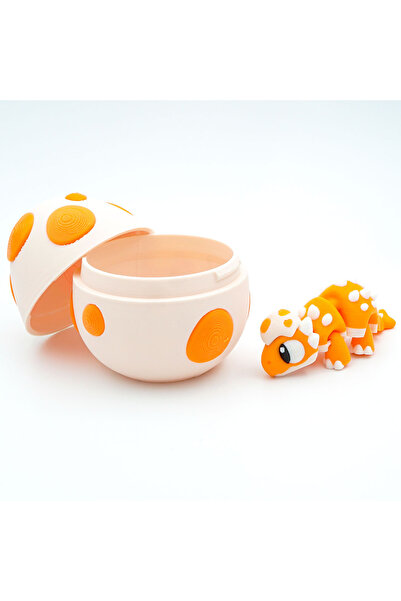 OEM Dinosaur Figurine Set + Dinosaur Egg, Baby Ankylosaurus, Articulated Figurine, 3D, Orange, 7 cm