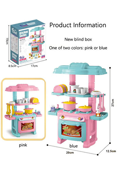 Generic 48-piece Mini Kitchen Set, Educational Interactive Hands-On Training, Gift for Boys and Girls Age 3