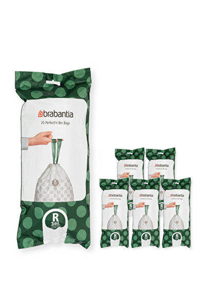 Brabantia PerfectFit Bo 1005590, Mărime R, 36 l, 120 bucăți, Alb