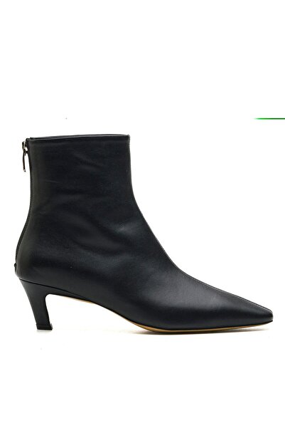 Sofia Baldi Fracy Black Genuine Leather Women's Heel Boots