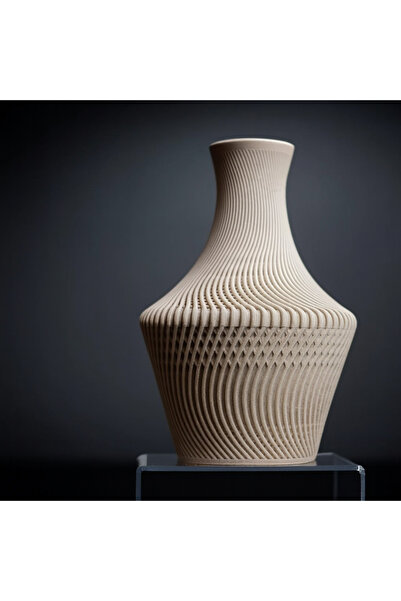 Homentum Perla | Vază decorativă elegantă cu textură ondulată și finisaj mat