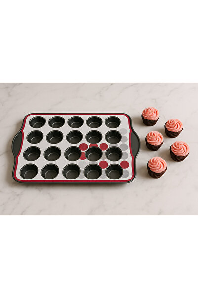 ABAREEK A baking tray (mold) designed for making small cakes (mini cupcakes) or muffins.