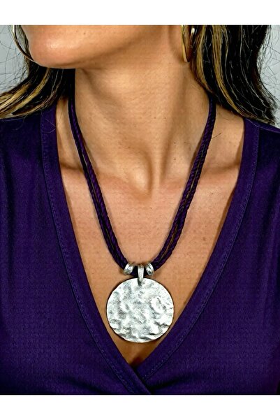 COCOSH TAKI Mor halat zincirli gümüş kaplama çoklu özel tasarım kolye