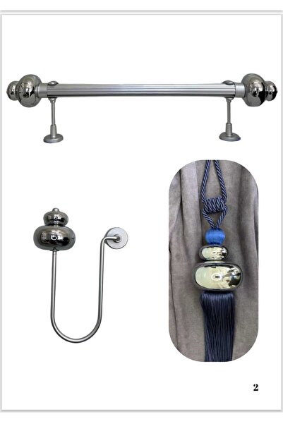 RUSTIKCIM ANTİK RUSTİK FON PERDE ASKISI TTMGÜMÜŞ002-275CM