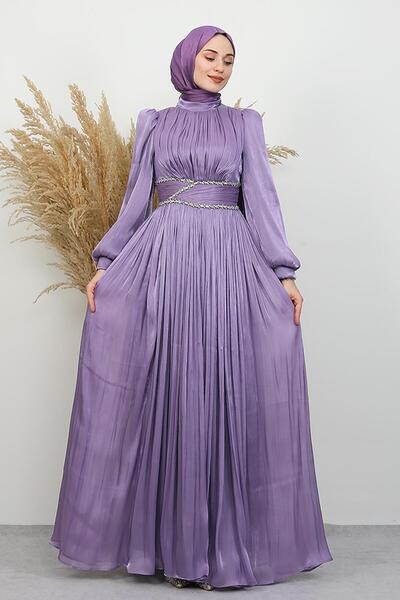 GİYZAMİLA Narin Yoryo Evening Dress Lilac