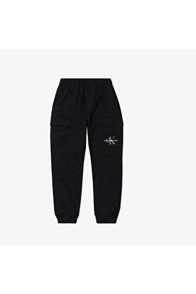 Calvin Klein Essential Woven Cargo Çocuk Siyah Pantolon