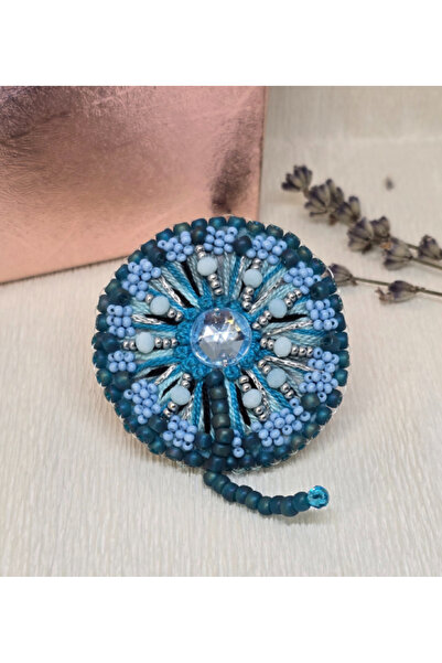 Handmade Broșă – Blue Lagoon
