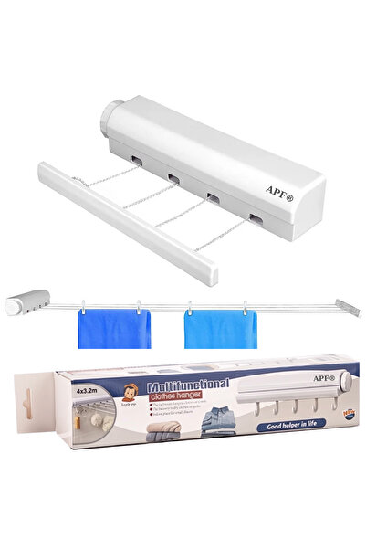 APF Extendable dryer with 4 wires, ABS and nylon, white, 20 linear m, Rayen