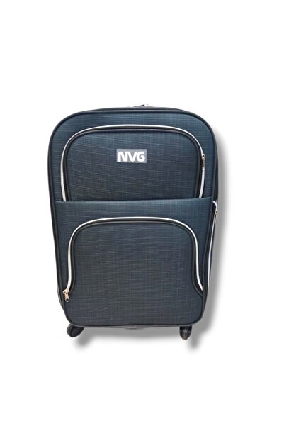 NVG 848-26 Havlu Kumaş 4 Teker Ekose Desen Orta Boy Valiz