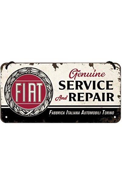 Nostalgic Art Placa metalica cu snur 10x20 Fiat - Service & Repa