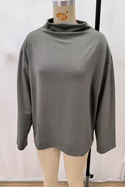 Mossta Turtleneck Long Sleeve Modal Blouse - Green