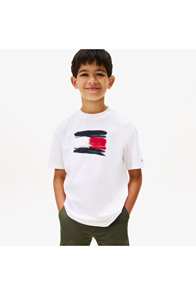 Tommy Hilfiger Flag Archive Çocuk Beyaz T-Shirt
