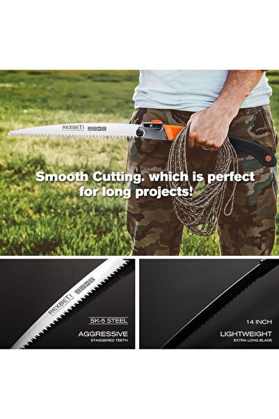 genernic REXBETI Folding Pruning Saw - 35.5 cm SK-5 Steel Blade
