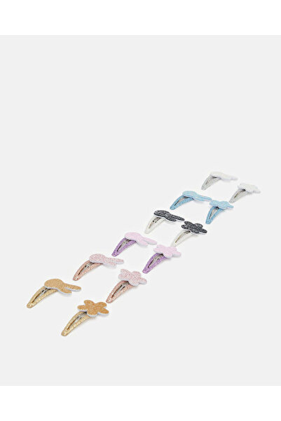 REDTAG Girls Assorted Embellished Hair Clips Set (Pack of 12)