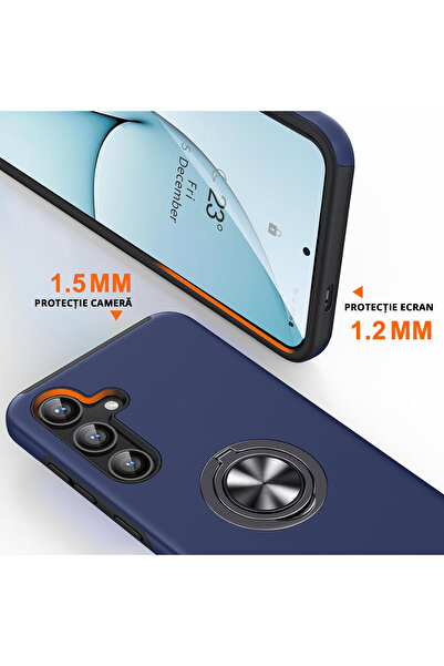 MobileSmart Case for Samsung Galaxy S24 PLUS, Military Protection, 360° Kickstand Metal Ring, Shockproof, Blue