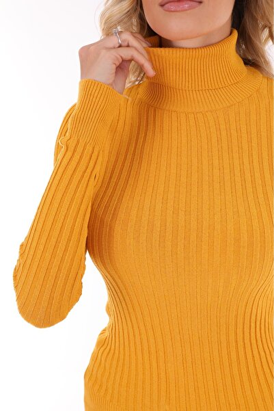 Alışveriş Sokağı Mărime standard material elastic Pulover verde din tricot cu...