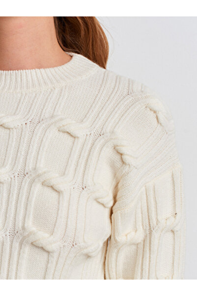 Dilvin Embossed Detailed Knitwear Sweater