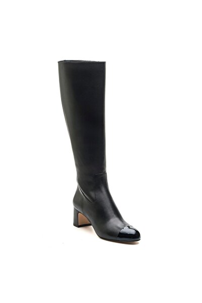 Sofia Baldi Gentel Black Genuine Leather Women's Heel Boots