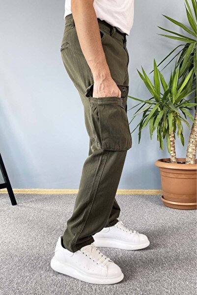 Alışveriş Sokağı Каки панталони с джобове за багаж
