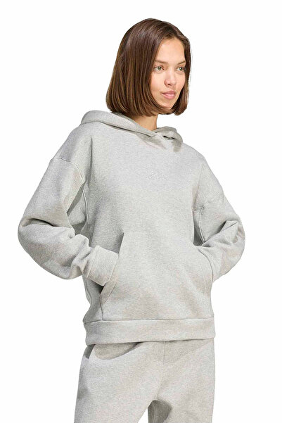 adidas Women's Casual Hooded Sweatshirt All Szn Holiday Glitter Fleece Loose Hoodie Jv5757