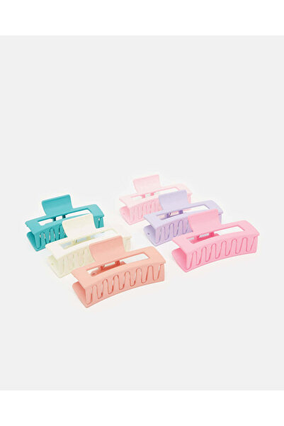 REDTAG Girls Assorted Solid Hair Claw Set (Pack of 6)