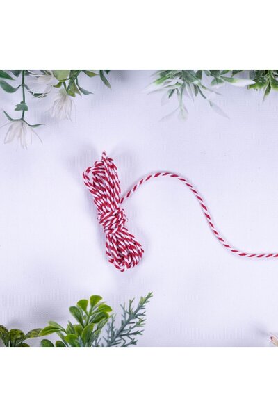 roco paper Gift Wrapping String, Red and White Packaging, Martenitska String, 10 m (Twi̇ne Baker)