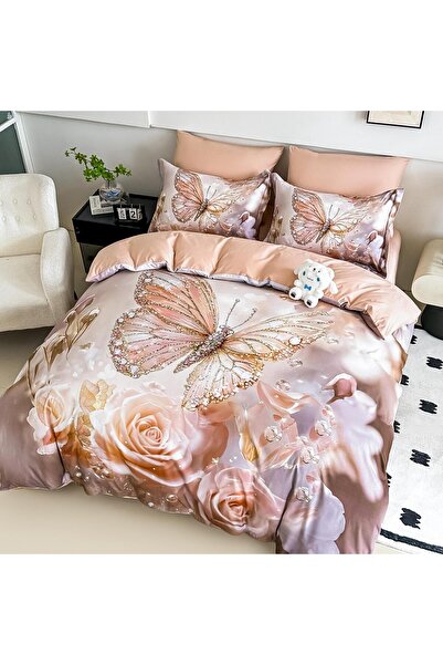 JOJO HOME 5D bedding set, 6 pieces, with elastic, Digital print, with elastic, 180x200cm, Butterflies